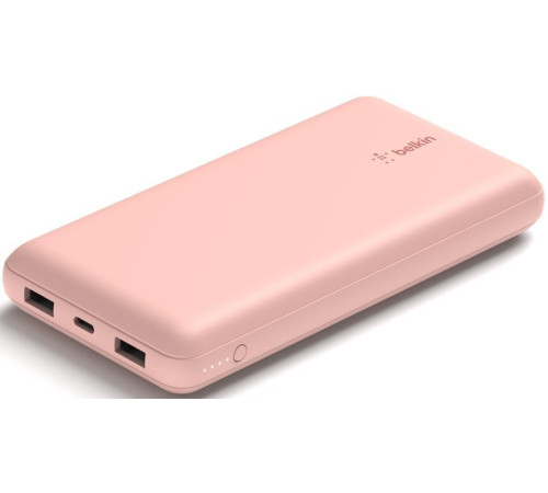 Портативный аккумулятор Power Bank Belkin 20000mAh 15W, Dual USB-A, USB-C Rose Gold (BPB012BTRG)