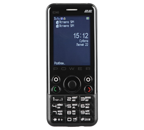 Мобільний телефон 2E E240 Power DualSim Black (680576170088)