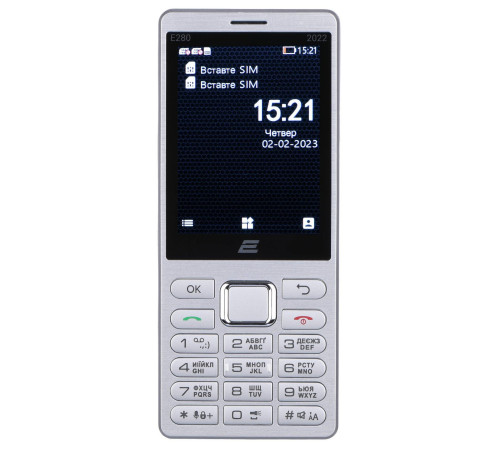 Мобільний телефон 2E E280 2022 Silver (688130245227)