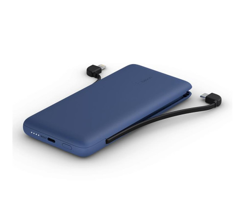 Портативное зарядное устройство Power Bank Belkin 10000mAh 23W integrated cables Blue (BPB006BTBLU)