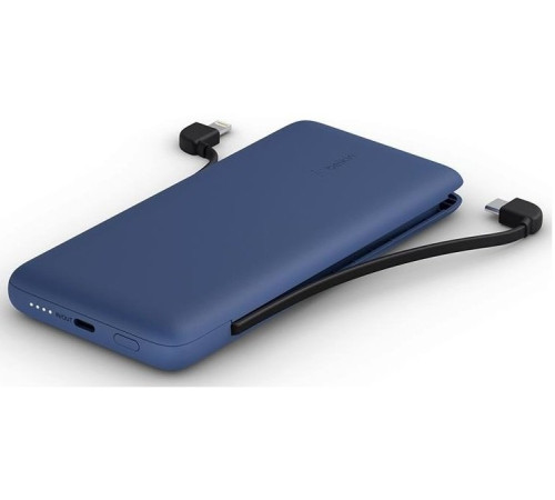 Портативное зарядное устройство Power Bank Belkin 10000mAh 23W integrated cables Blue (BPB006BTBLU)