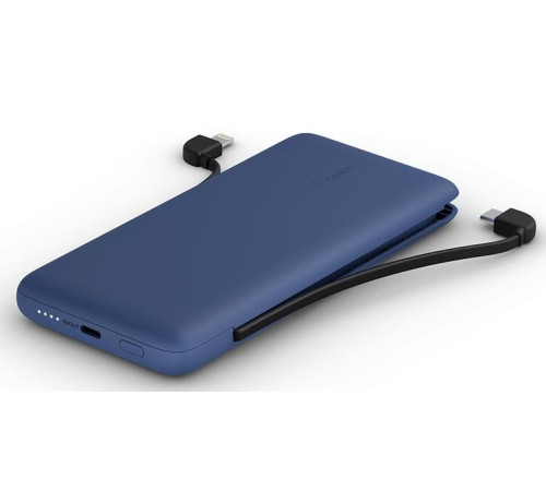 Портативное зарядное устройство Power Bank Belkin 10000mAh 23W integrated cables Blue (BPB006BTBLU)