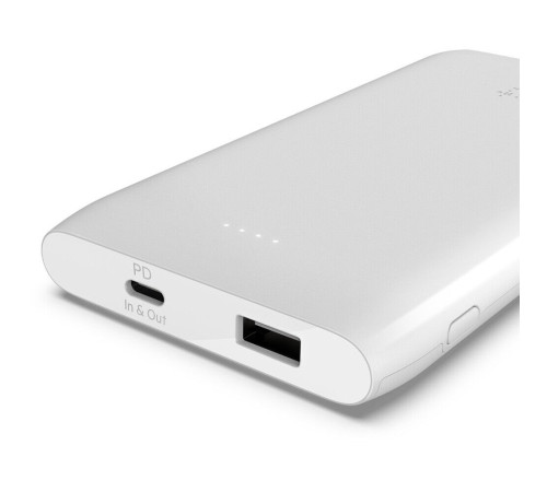 Портативное зарядное устройство Power Bank Belkin 10000mAh 18W USB-A, USB-C White (BPB001BTWH)