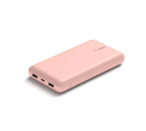 Портативный аккумулятор Power Bank Belkin 20000mAh 15W, Dual USB-A, USB-C Rose Gold (BPB012BTRG)