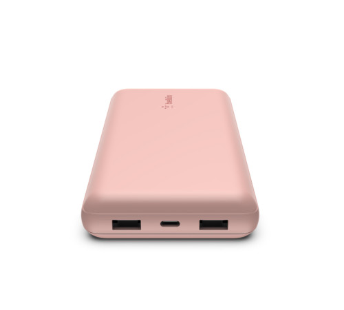 Портативный аккумулятор Power Bank Belkin 20000mAh 15W, Dual USB-A, USB-C Rose Gold (BPB012BTRG)