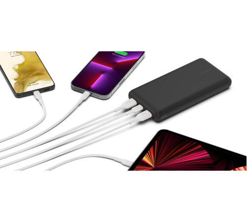 Портативный аккумулятор Power Bank Belkin 20000mAh, 15W, Dual USB-A, USB-C, black