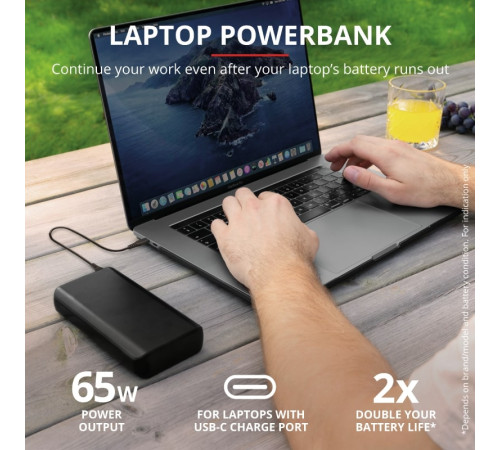 Портативний акумулятор Trust Laro USB-C 20000 mAh for Laptop 65W Black