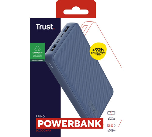 Портативний зарядний пристрій Trust Primo ECO 20000 mAh Blue (25026_TRUST)