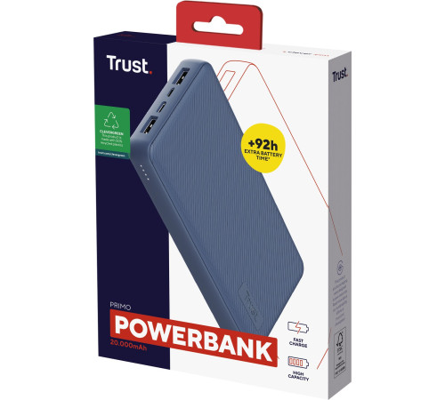 Портативний зарядний пристрій Trust Primo ECO 20000 mAh Blue (25026_TRUST)