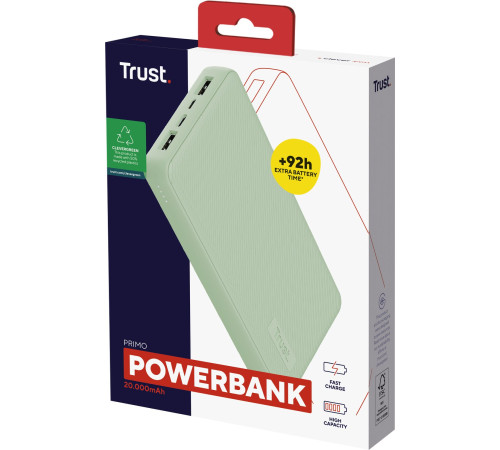 Портативний зарядний пристрій Trust Primo ECO 20000 mAh Green (25027_TRUST)