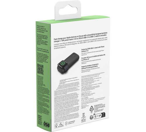 Портативный аккумулятор Power Bank Belkin 10000мА 20Вт Apple Watch(BPD005BTBK)