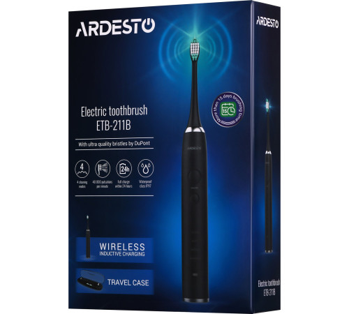 Електрична зубна щітка Ardesto ETB-211B чорна