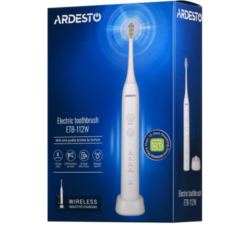 Електрична зубна щітка Ardesto ETB-112W біла