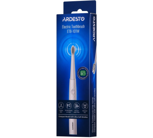 Електрична зубна щітка Ardesto ETB-101W біла