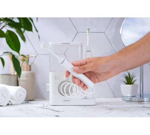 Іригатор стаціонарний Ardesto OI-R600WTB + електрична зубна щітка, білий