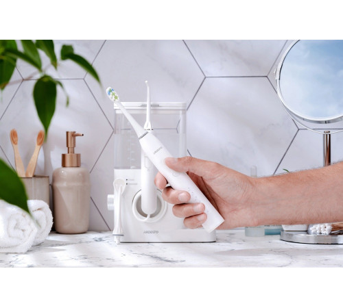 Іригатор стаціонарний Ardesto OI-R600WTB + електрична зубна щітка, білий