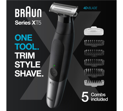 Триммер для бороды и усов/ Триммер для тела (бодигрумер) Braun Series X XT5100