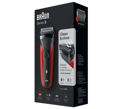 Електробритва чоловіча Braun Series 3 300s Red