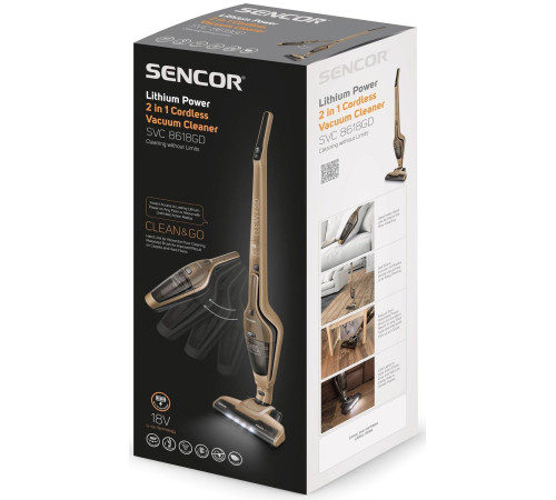 Аккумуляторный пылесос Sencor SVC8618GD