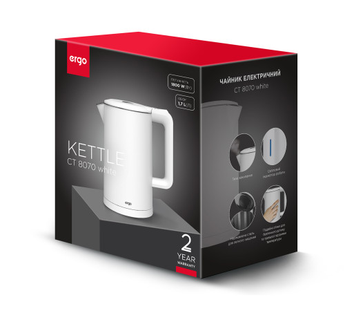 Электрочайник ERGO CT 8070 WHITE