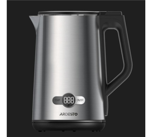 Электрочайник Ardesto EKL-X52E/1.5 л/2200 Вт/двойные стенки/LED дисплей/4 темп. режима/Strix контроль/нержавеющая сталь