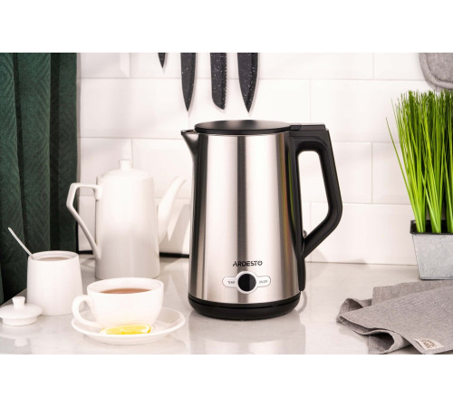 Электрочайник Ardesto EKL-X52E/1.5 л/2200 Вт/двойные стенки/LED дисплей/4 темп. режима/Strix контроль/нержавеющая сталь