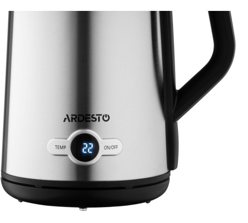 Электрочайник Ardesto EKL-X52E/1.5 л/2200 Вт/двойные стенки/LED дисплей/4 темп. режима/Strix контроль/нержавеющая сталь