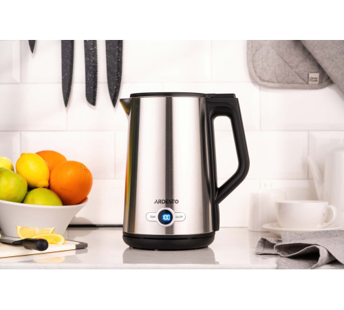 Электрочайник Ardesto EKL-X52E/1.5 л/2200 Вт/двойные стенки/LED дисплей/4 темп. режима/Strix контроль/нержавеющая сталь