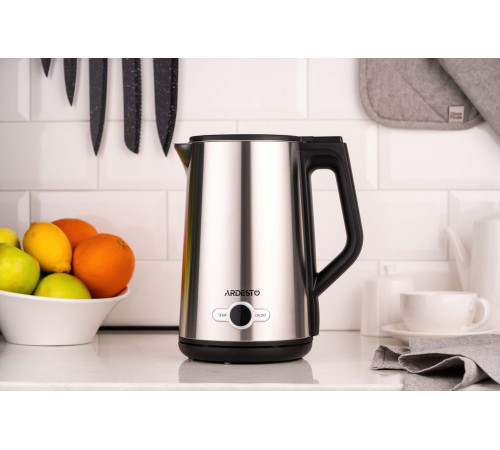 Электрочайник Ardesto EKL-X52E/1.5 л/2200 Вт/двойные стенки/LED дисплей/4 темп. режима/Strix контроль/нержавеющая сталь