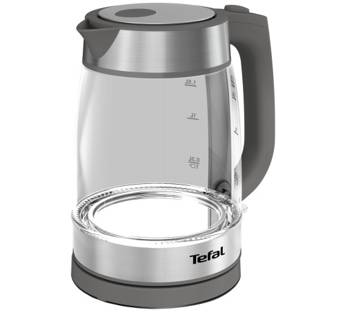 Электрочайник Tefal Glass Kettle, 1,7л, стекло, серый