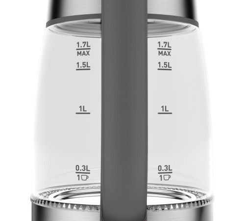Электрочайник Tefal Glass Kettle, 1,7л, стекло, серый