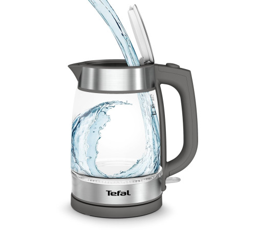 Электрочайник Tefal Glass Kettle, 1,7л, стекло, серый
