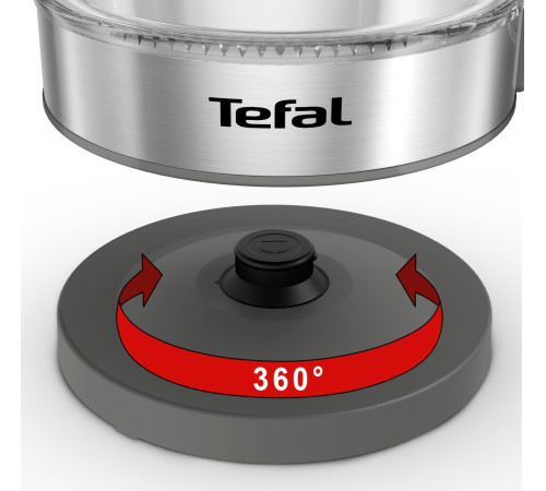 Электрочайник Tefal Glass Kettle, 1,7л, стекло, серый