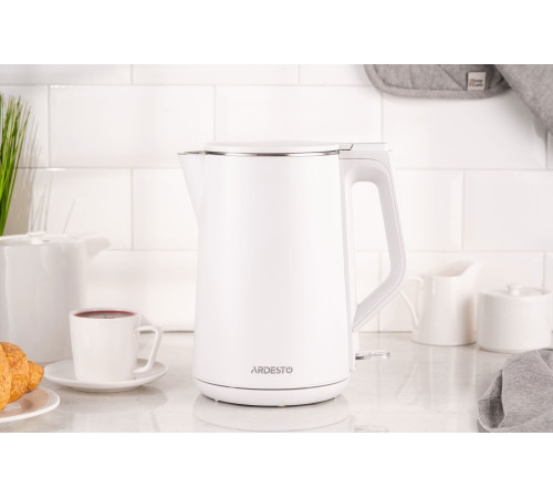 Электрочайник Ardesto EKL-X50/1.7 л/2200 Вт/двойные стенки/Strix контроль/белый