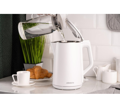 Электрочайник Ardesto EKL-X50/1.7 л/2200 Вт/двойные стенки/Strix контроль/белый