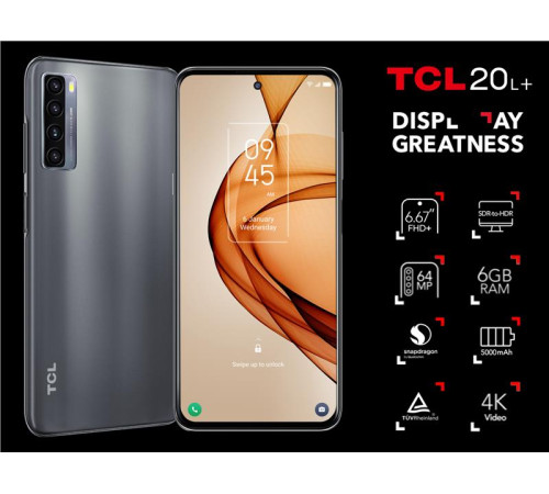 Смартфон TCL 20L+ (T775H) 6/256Gb Milky Way Gray