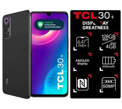 Смартфон TCL 30 Plus (T676K) 4/128Gb Tech Black