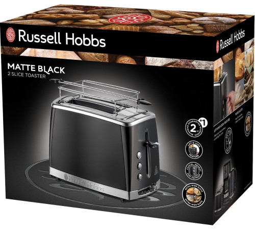 Тостер Russell Hobbs 26150-56 2 Slice Toaster Matte Black, 1550 Вт, 2 слота, 5 режимов, черный