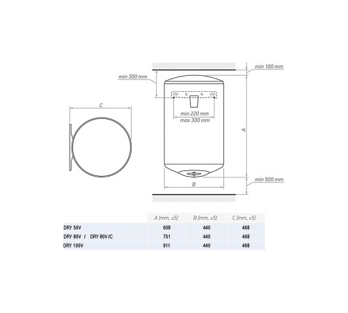 Водонагреватель (бойлер) электрический накопительный Tesy Dry (CTVOL 80 44 16D D06 TR)