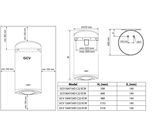 Бойлер Tesy Modeco Cloud GCV 1004724D C22 ECW
