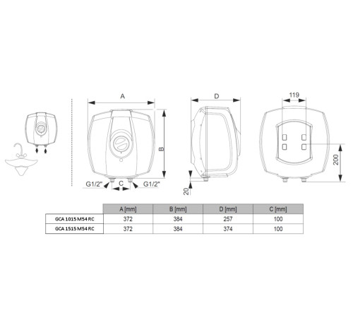 Бойлер Tesy SimpatEco GCA 1515 M54 RC
