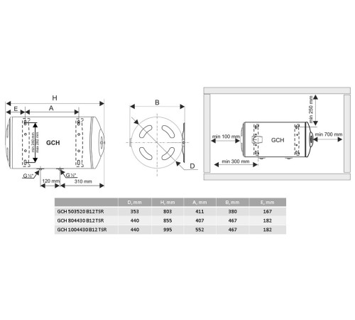 Водонагреватель (бойлер) электрический накопительный Tesy Bilight (GCH 8044 30 B12 TSR)