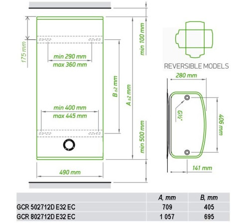 Водонагреватель (бойлер) электрический накопительный Tesy BelliSlimo Lite Dry (GCR 80 27 12D E32 EC)
