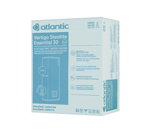 Водонагреватель (бойлер) электрический накопительный Atlantic Vertigo Steatite Essential 30 MP 025 2F-220E-S 1000W (821462)