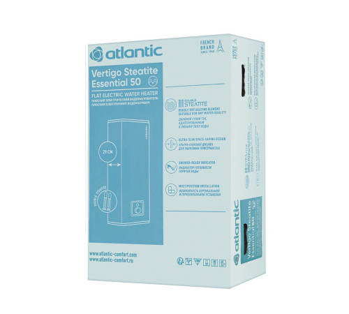 Водонагреватель (бойлер) электрический накопительный Atlantic Vertigo Steatite Essential 50 MP-040 2F 220E-S (1500W) (831205)