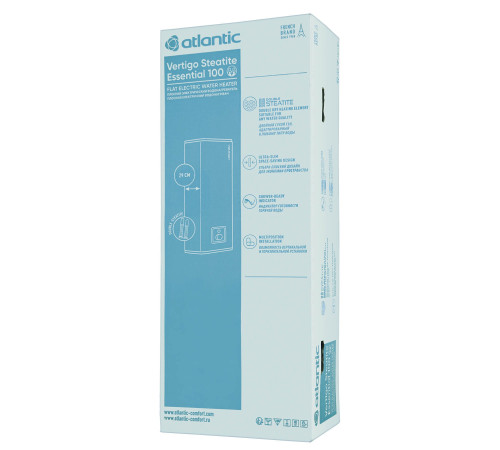Водонагреватель (бойлер) электрический накопительный Atlantic Vertigo Steatite Essential 100 MP 080 2F 220E-S (1500W) (851321)