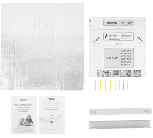 Керамическая электронагревательная панель с терморегулятором Ardesto HCP-1000RWT