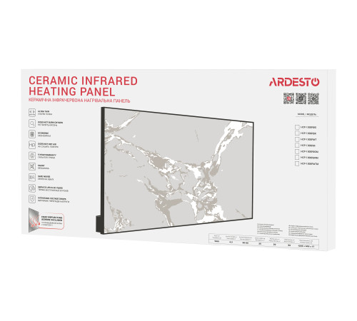 Керамическая электронагревательная панель с терморегулятором Ardesto HCP-1000RWT