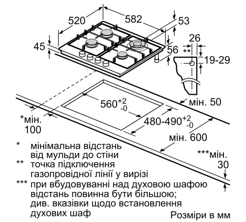 Варочная поверхность газовая Bosch PGH6B5O93R