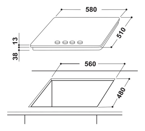 Варильна поверхня Indesit THP642IX/IEE
